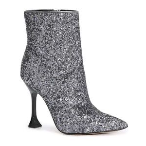 MARC FISHER NWT - Stolla glitter bootie in silver size 10